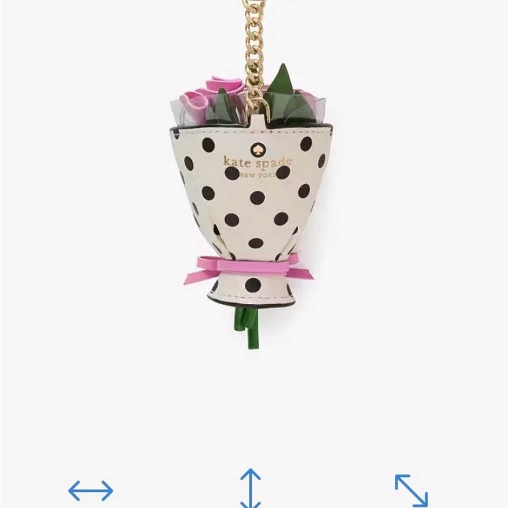 Kate Spade Pink and White Polka Dot Floral Key Holder - Picture 2 of 5